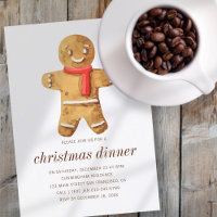 Christmas Dinner Watercolor Gingerbread Man