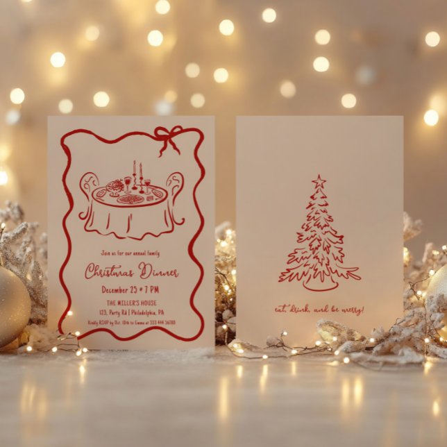 Christmas Dinner whimsical invitation (Creator Uploaded)