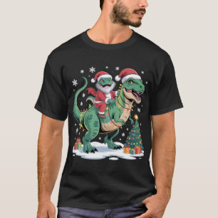 Christmas Dino Ride with Santa Lizard T-Shirt