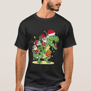 Christmas, Dino, Ugly Xmas, Trex Dinosaur, Gnome T-Shirt