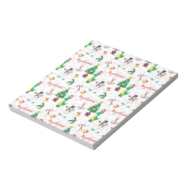 Christmas dinosaur and snowman notepad (Rotated)