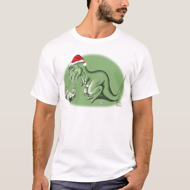 Christmas Dinosaur at the Manger T-Shirt (Front)