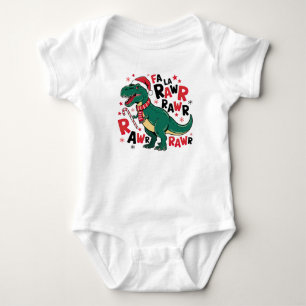 Christmas Dinosaur Baby Bodysuit