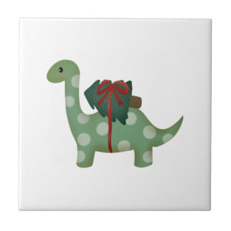 christmas dinosaur ceramic tile