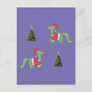 Christmas Dinosaur Christmas Tree Postcard