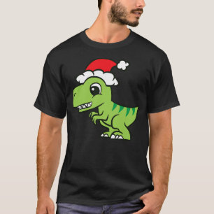 Christmas Dinosaur Cute Dinosaur With Santa Hat Xm T-Shirt