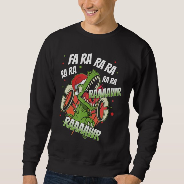 Christmas Dinosaur Fa Ra Ra Ra Rawr Rex  Xmas Boys Sweatshirt (Front)
