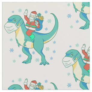 christmas dinosaur face mask santa fabric