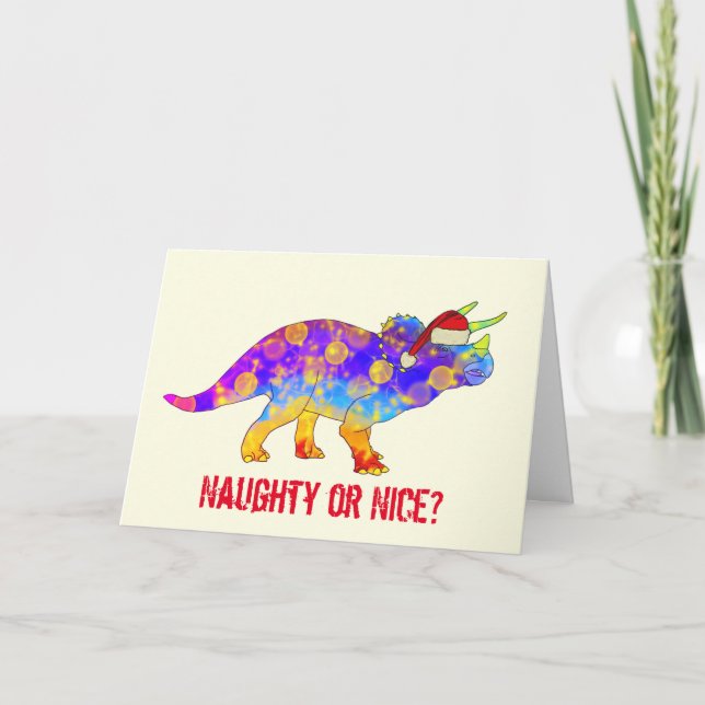 Christmas Dinosaur Funny Quote Card (Front)