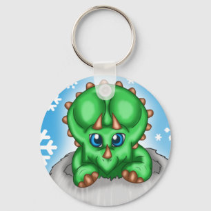 Christmas Dinosaur Key Ring