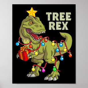 Christmas Dinosaur Kids Boys Men Christmas Lights Poster