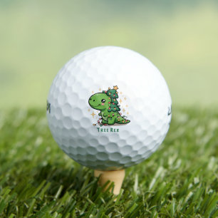 Christmas Dinosaur Light Party Funny Tree Rex Golf Balls