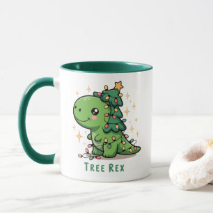 Christmas Dinosaur Light Party Funny Tree Rex Mug