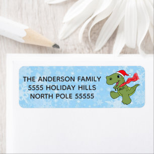 Christmas Dinosaur Return Address Labels