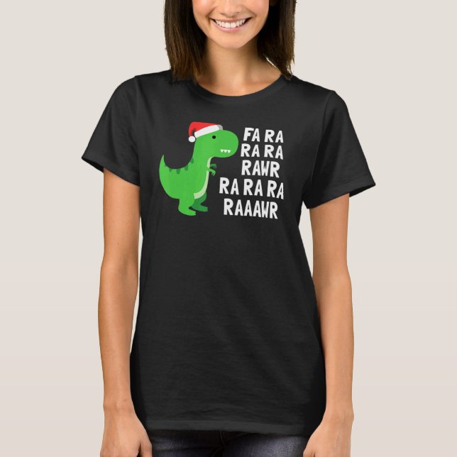 Christmas Dinosaur Rex Fa Ra Ra Rawr  Xmas Kids Bo T-Shirt (Front)