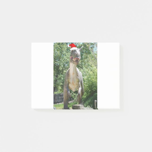 Christmas Dinosaur Santa Claus Post-it Notes (Front)