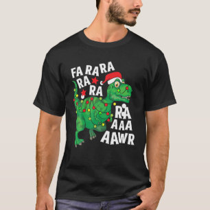 Christmas Dinosaur Santa Hat Fa Ra Ra Rawr T Rex X T-Shirt