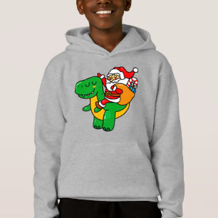 Christmas Dinosaur Santa Riding T Rex Xmas Kids Bo