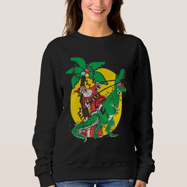 Christmas Dinosaur Santasaurus Rex Holiday Xmas PJ Sweatshirt (Front)