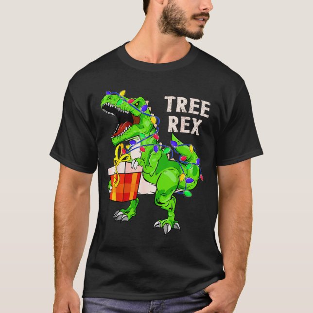 Christmas Dinosaur Shirt Tree Rex Pyjamas Xmas Men (Front)