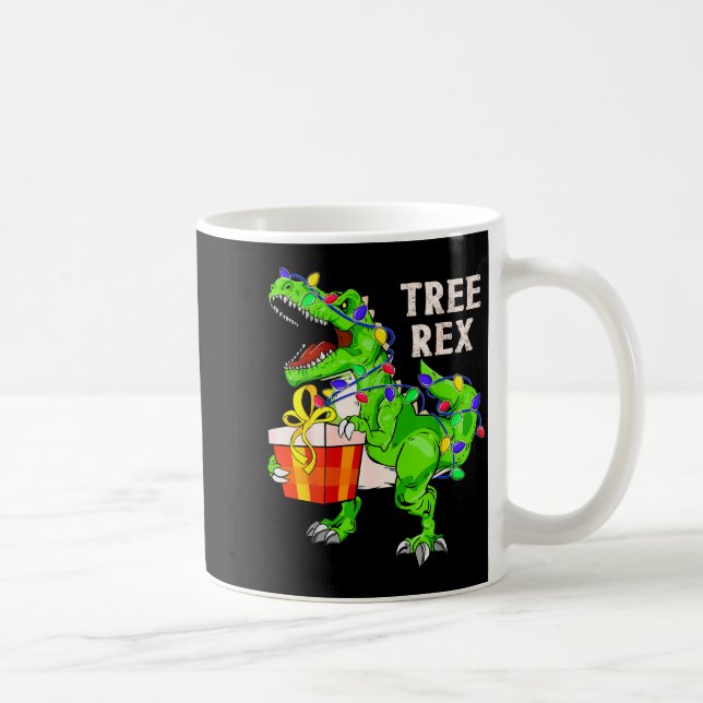 Christmas Dinosaur Shirt Tree Rex Pyjamas Xmas Men Coffee Mug (Right)