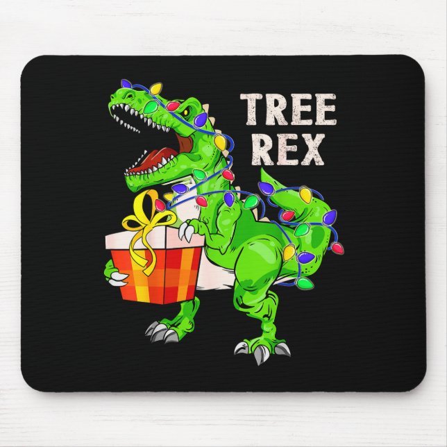 Christmas Dinosaur Shirt Tree Rex Pyjamas Xmas Men Mouse Pad (Front)