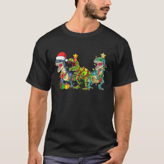 Christmas Dinosaur T Rex Cute Santa Xmas Tree Rex T-Shirt