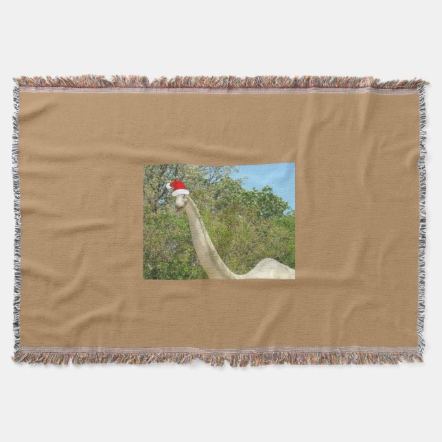 Christmas Dinosaur Throw Blanket (Front)