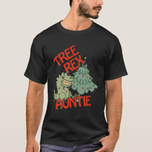 Christmas Dinosaur Tree Rex Auntie Pajamas T-Shirt