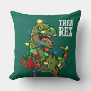 Christmas Dinosaur Tree Rex Boys Girls Kids Xmas Cushion