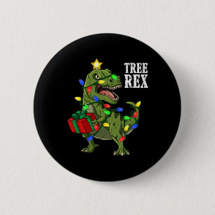 Christmas Dinosaur Tree Rex Boys Girls Kids Xmas G 6 Cm Round Badge