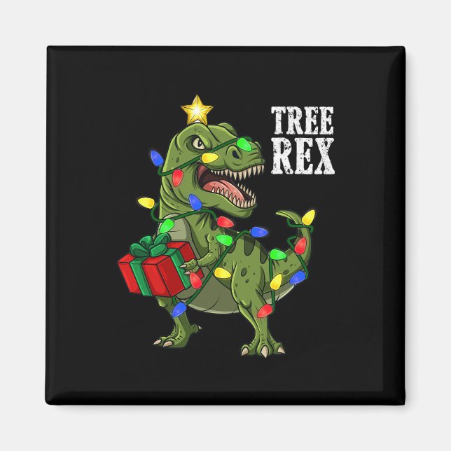 Christmas Dinosaur Tree Rex Boys Girls Kids Xmas G Magnet (Front)