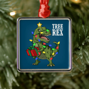 Christmas Dinosaur Tree Rex Boys Girls Kids Xmas Metal Ornament