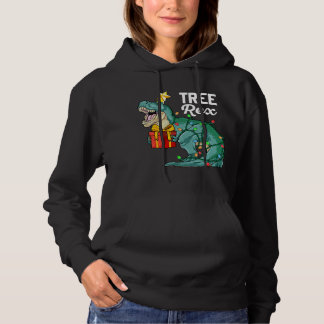 Christmas Dinosaur Tree Rex Cute Boys Kids TRex Xm Hoodie