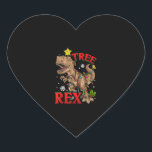 Christmas Dinosaur Tree Rex Lights T Rex Xmas   Heart Sticker<br><div class="desc">Christmas Dinosaur Tree Rex Lights T Rex Xmas</div>