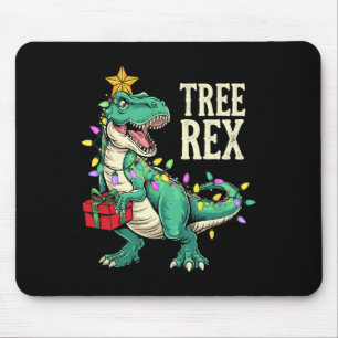 Christmas Dinosaur Tree Rex Pajamas Men Boys Kids Mouse Pad