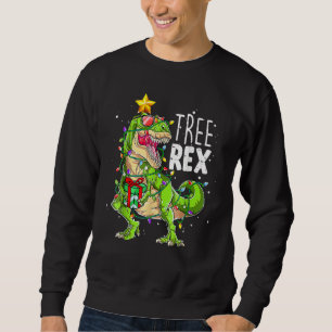 Christmas Dinosaur Tree Rex Pajamas Men Boys Xmas  Sweatshirt