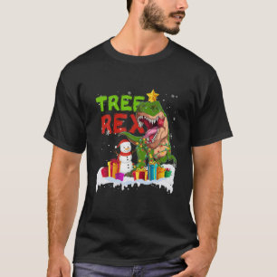 Christmas Dinosaur Tree Rex Pyjamas Funny Christma T-Shirt