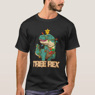 Christmas Dinosaur Tree Rex Pyjamas Kids T Rex Xma T-Shirt