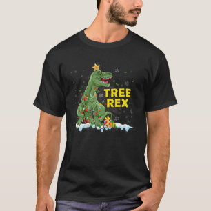Christmas Dinosaur Tree Rex Pyjamas Led Light Gift T-Shirt