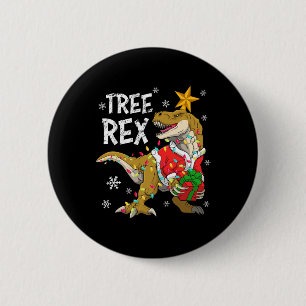 Christmas Dinosaur Tree Rex Pyjamas Men Boys Kids 6 Cm Round Badge