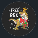 Christmas Dinosaur Tree Rex Pyjamas Men Boys Kids  Classic Round Sticker<br><div class="desc">Christmas Dinosaur Tree Rex Pyjamas Men Boys Kids Xmas</div>
