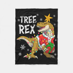 Christmas Dinosaur Tree Rex Pyjamas Men Boys Kids Fleece Blanket