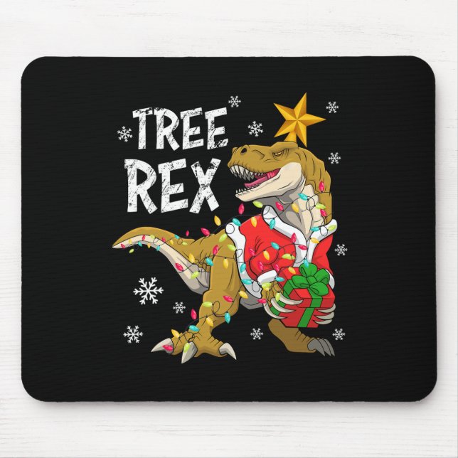 Christmas Dinosaur Tree Rex Pyjamas Men Boys Kids  Mouse Pad (Front)