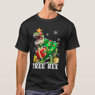 Christmas Dinosaur Tree Rex Pyjamas Men Boys Kids T-Shirt