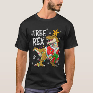 Christmas Dinosaur Tree Rex Pyjamas Men Boys Kids T-Shirt