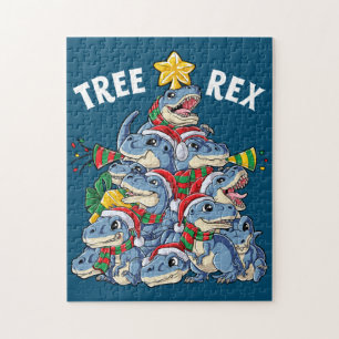 Christmas Dinosaur Tree Rex Pyjamas Men Boys Xmas Jigsaw Puzzle