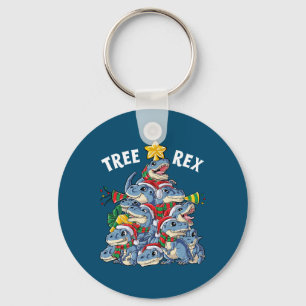 Christmas Dinosaur Tree Rex Pyjamas Men Boys Xmas Key Ring