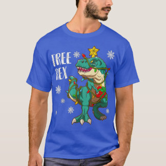 Christmas Dinosaur Tree Rex Pyjamas Men Boys Xmas T-Shirt