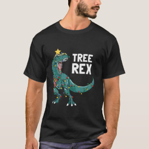 Christmas Dinosaur Tree Rex Pyjamas Men Boys Xmas T-Shirt